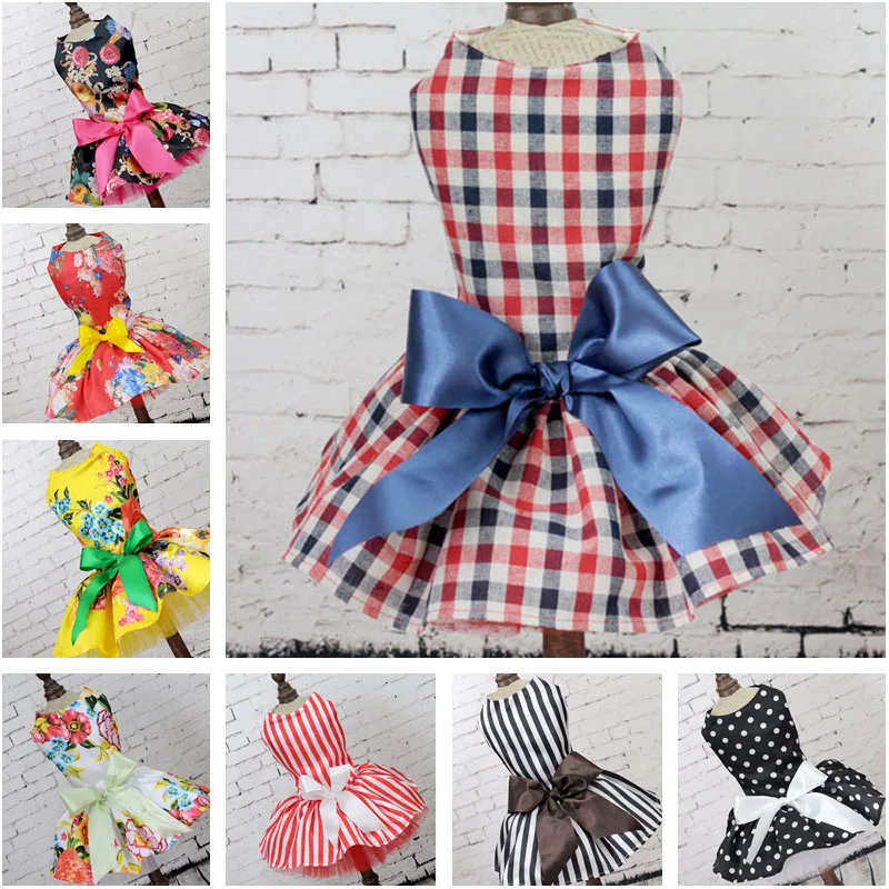 Одежда для собак одежда щенков и платья принцессы жилетки рубашки принтованные