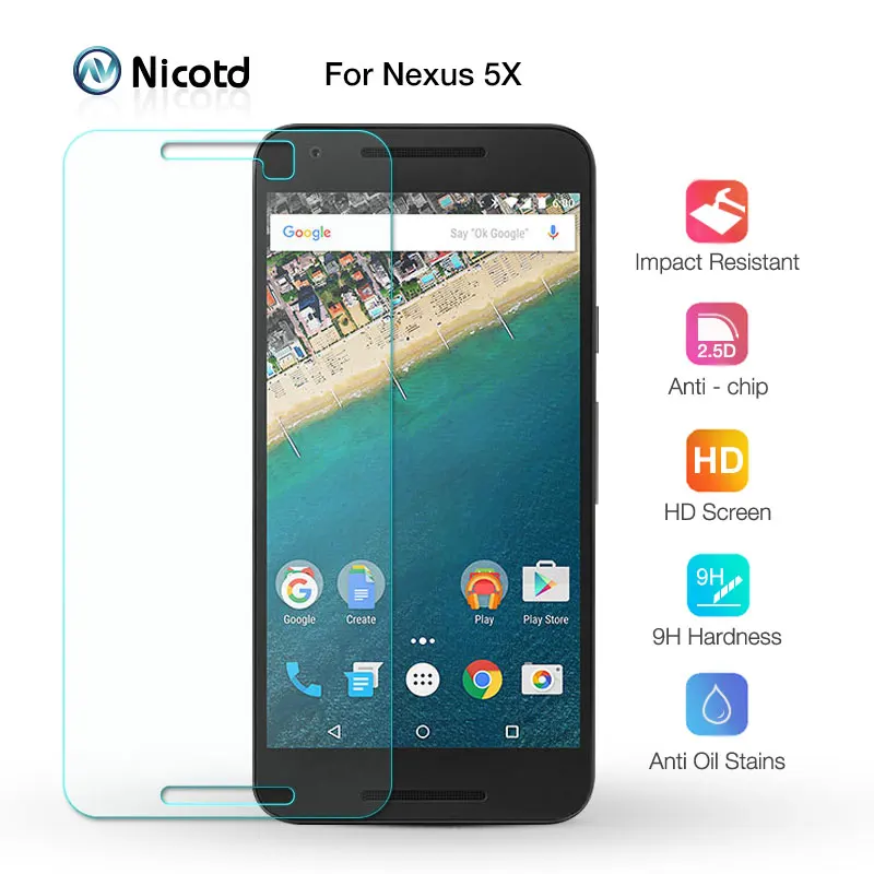 Nicotd Премиум Закаленное стекло для LG Nexus 5X Google 6 6plus 5 4 9H защита экрана закаленная