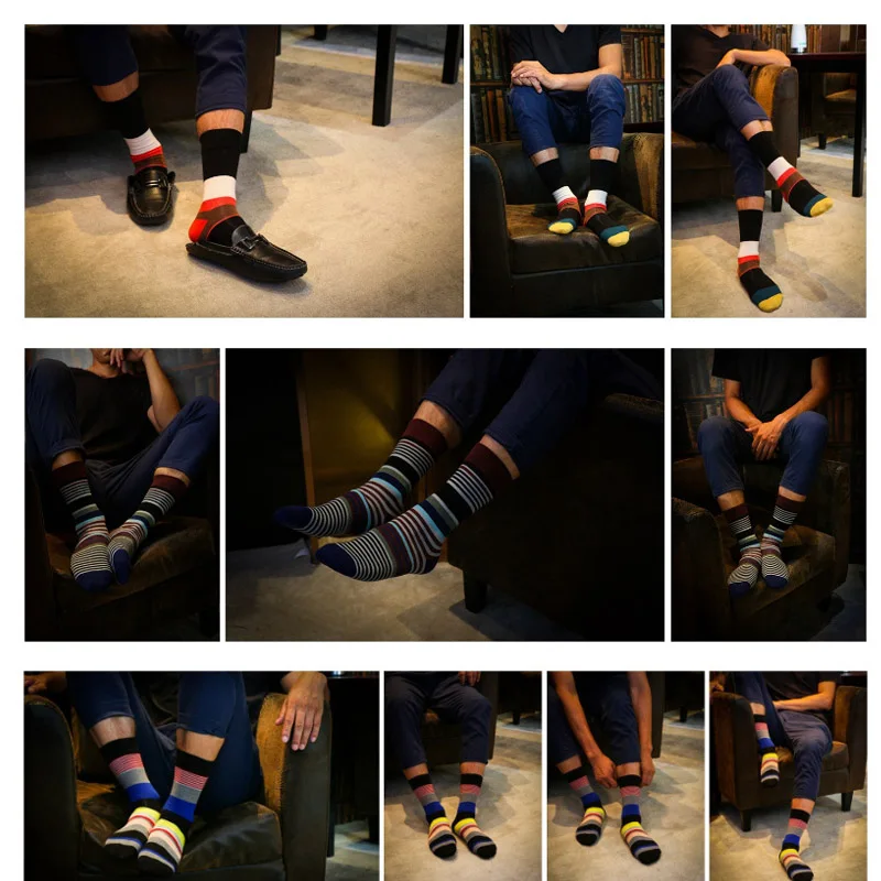 LIONZONE 10 пар/лот мужские Цвет Фул носки подарок на Рождество с круглым Lustige Socken