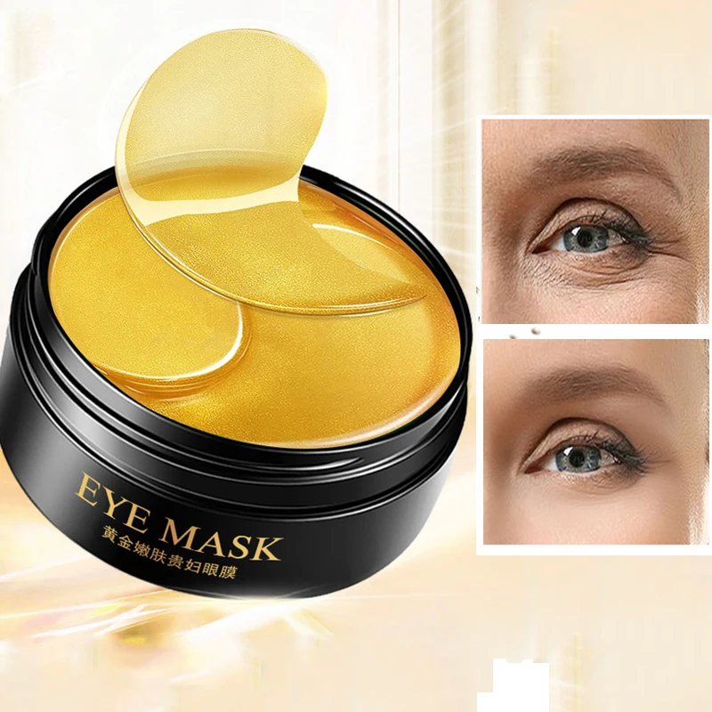 Gold Eye Mask 60 шт. Золотая коллагеновая маска для глаз для удаления темных кругов отбеливающая укрепляющая маска для сна увлажняющие патчи для глаз уход за кожей вокруг глаз корейский - Цвет: Gold Eye Mask