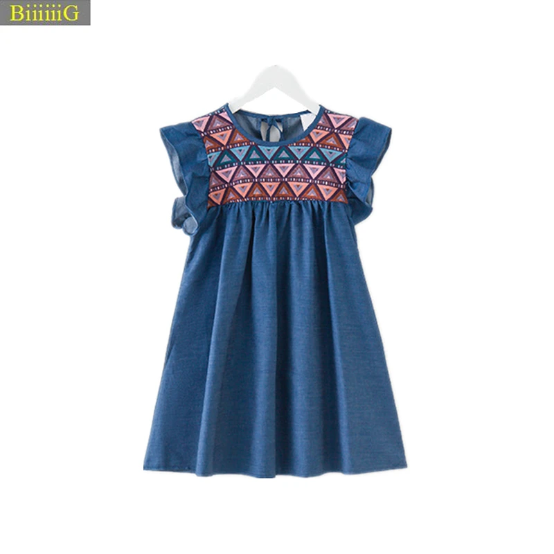 100-155 см большой детская одежда 2018 Летнее платье для девочек модные В стиле