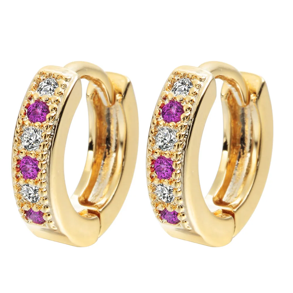 Kinitial 1 Пара Новый Шарм Позолоченные Красочные Классические Детские КУБ. СМ Серьги