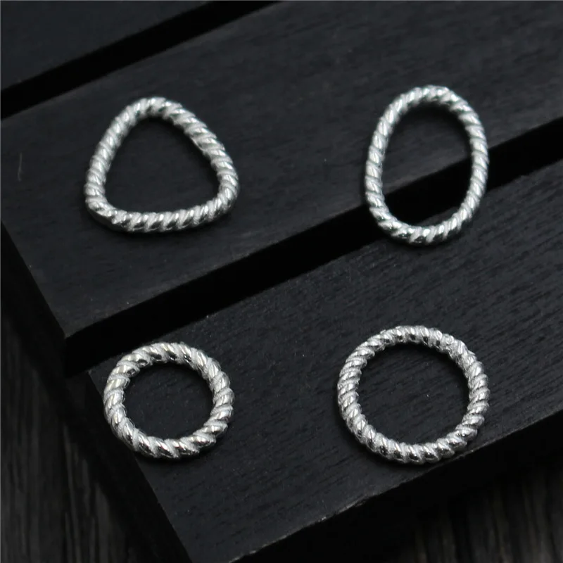 2 шт./лот 100% Стерлинговое Серебро 925 пробы скрученные геометрические колечки