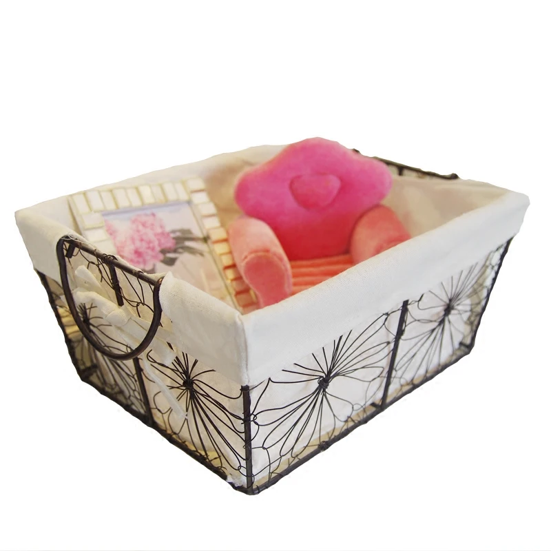 

Iron Storage Sets Four Basket Cosmetics Toy Debris Basket Multifunctional Basket