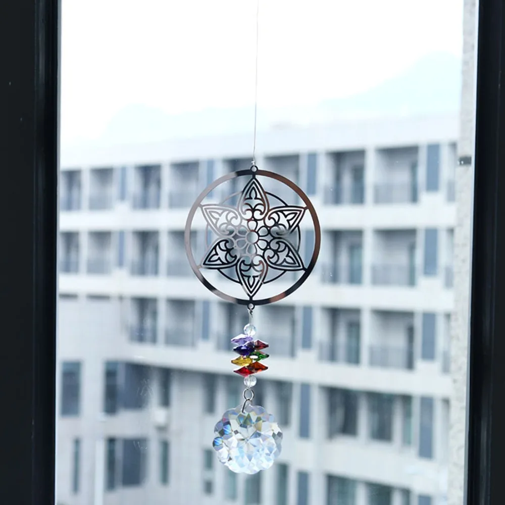 H& D ручной работы хрустальные призмы Suncatcher подвесные украшения для автомобиля Чакра Исцеление Рейки орнамент Радуга производитель декор домашнего окна подарок