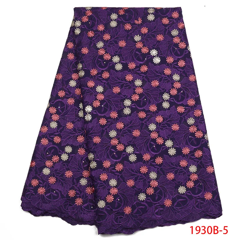 Вышитые кружева красивые африканские хлопок кружевной ткани с камнями для