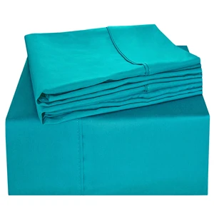 Teal Green PHF хлопок Простыня Комплект сплошной бирюзовый зеленый фиолетовый красный хаки бежевый серый цвет Простыня шелковые простыни наматрасник - Цвет: Teal Green