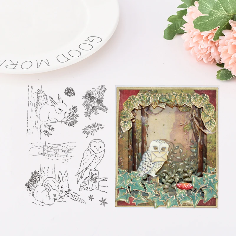 SP A уголок леса чистые резиновые штампы/дети штампы и для