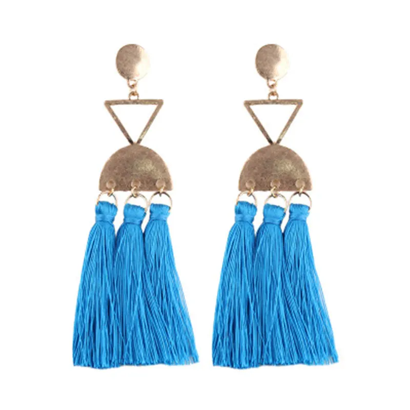 BK модные серьги с кисточками для женщин сплав Подвесные геометрической формы