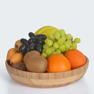 Бамбуковая деревянная тарелка для фруктов в европейском стиле завтрака