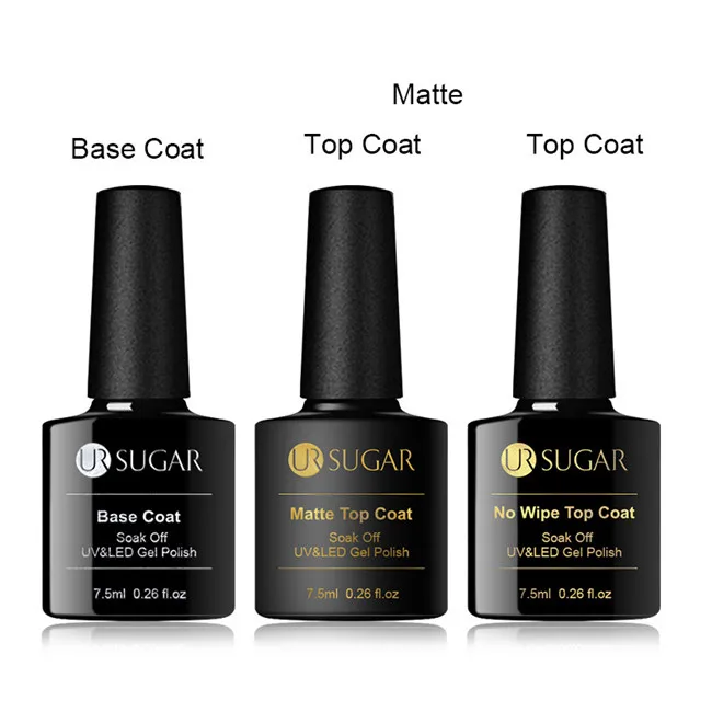 Base Top Matte Top UR SUGAR Base Coat Top Coat Tempered Enhance Nail Gel Polish Matte No Wipe Top Coat Soak Off UV Gel Varnish Lacquer Manicure - Цвет: Base Top Matte Top
