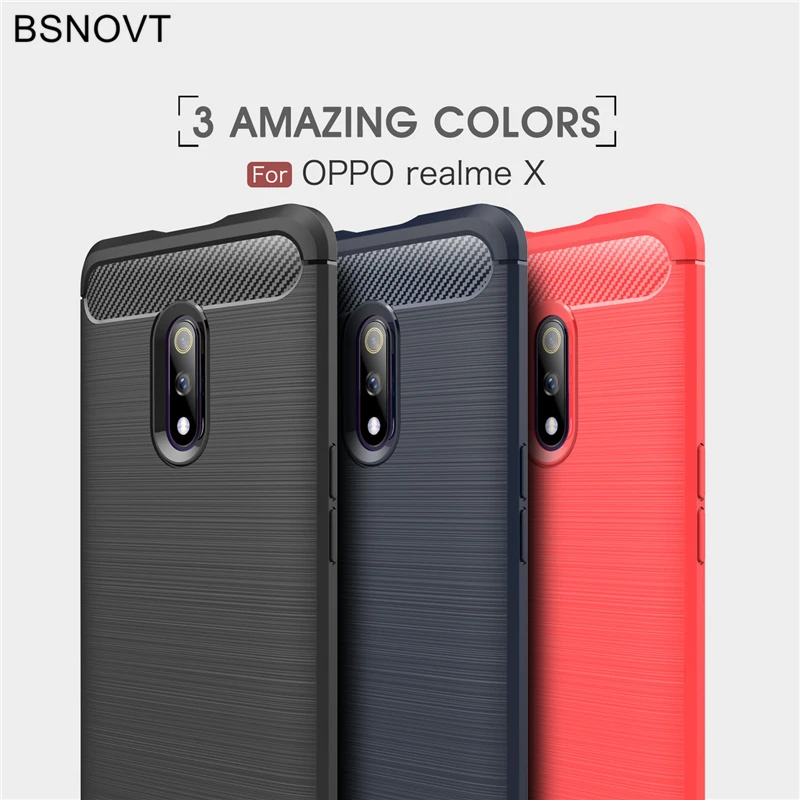 

For OPPO Realme X Case Dirt-resistant Phone Case For OPPO Realme X Soft TPU Silicone Hard PC Back Cover For OPPO Realme X 6.53"