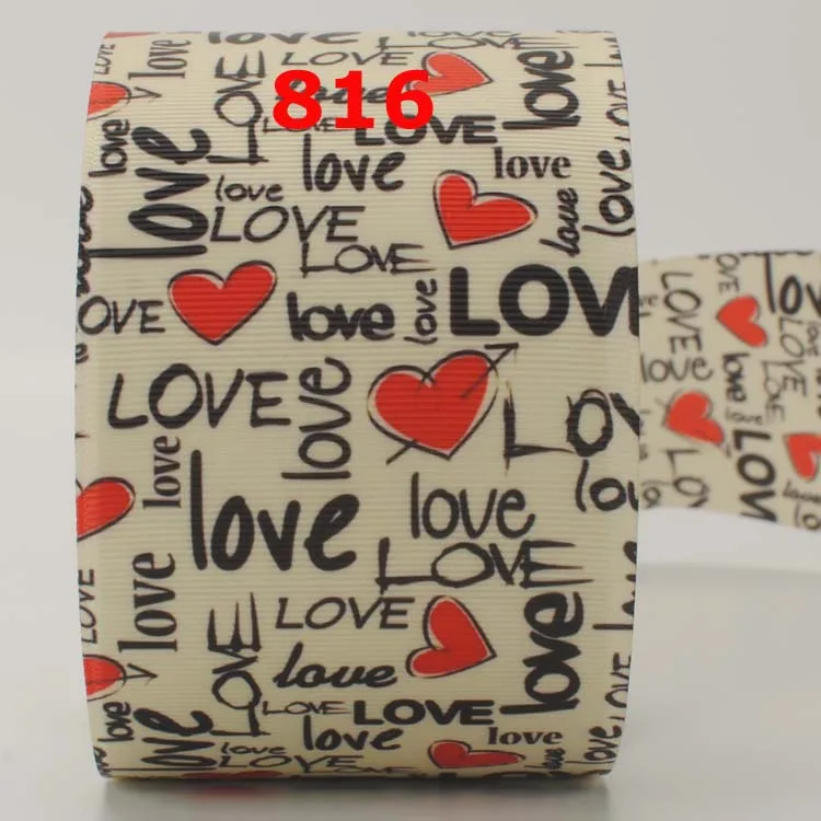 

NEW sales 50 yards 3" 75mm Valentine's Day ribbon printed grosgrain Tower ribbon free shipping