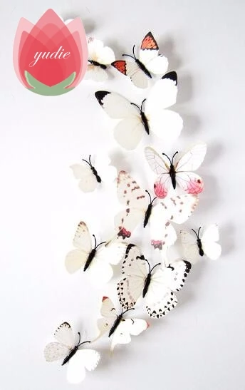 12 шт. DIY Реалистичные 3D многоцветные бабочки на магните на холодильник, магнитные наклейки на стену для детской комнаты, кухни, украшения для дома, Бесплатный клей