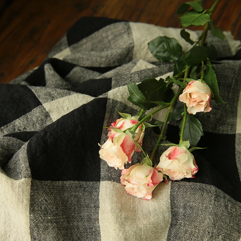 

High-end pure linen tissus High-end pure linen fabric Yarn dyed weaving tissu Broad-legged trousers skirt dress material
