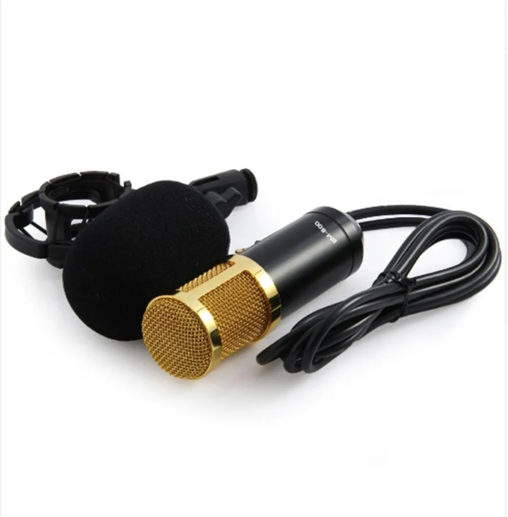 BM 800 Высокое качество профессиональный конденсаторный звуковая карта USB Запись Mic