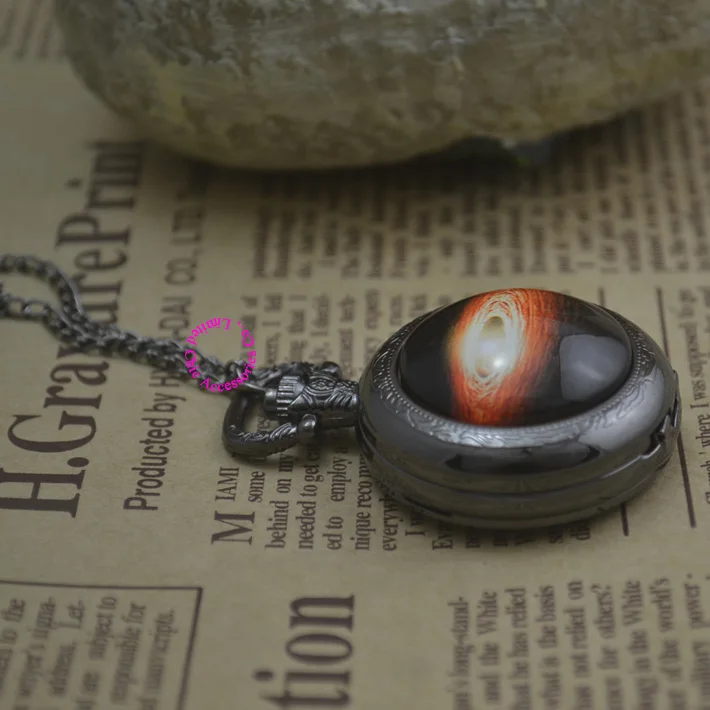 

wholesale fashion planet galaxy jupiter pocket watch necklace woman fob watches astronomical black round Convex lens glass hot