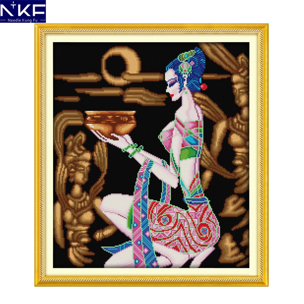 

NKF красивый набор для рукоделия и рукоделия, набор для рукоделия, печать на холсте, Рождественский Набор для вышивки крестиком для украшения...