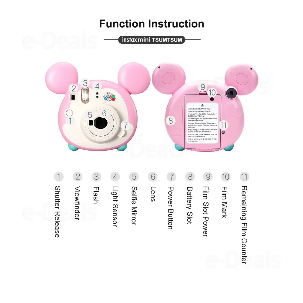 Фотокамера Fujifilm Instax Mini Tsum со встроенным зеркалом для селфи объективом под макияж