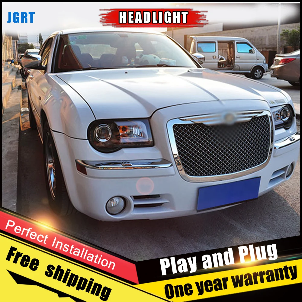 2 шт. автомобильный стиль светодиодный фары для Chrysler 300C 05-12 для 300C Головной фонарь светодиодный DRL Объектив двойной луч H7 HID Xenon bi xenon объектив