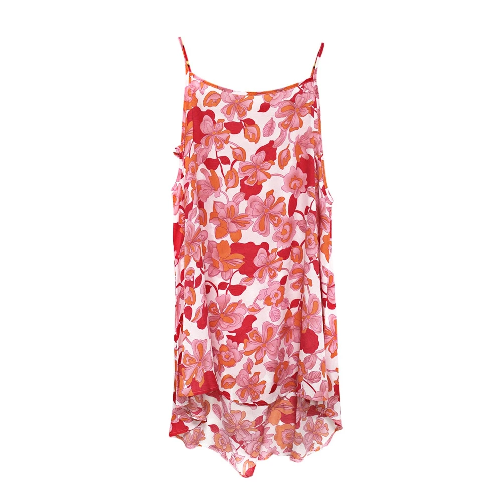 2017 женское пляжное шифоновое платье миди Повседневное на бретельках с цветочным