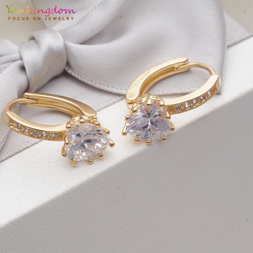 Yunkingdom массивные элегантные круглые золотые серьги с кристаллами, квадратные серьги-кольца с кубическим цирконием для женщин 14 видов стилей
