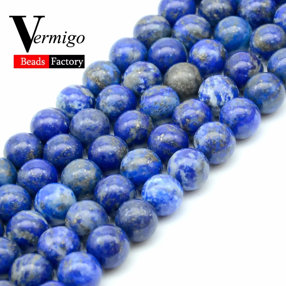 

3A Lapis Lazuli Natural Stone Beads For Needlework Diy Jewelry Making Bracelet Necklace 4 6 8 10 12mm 15"Strand Wholesale Perles