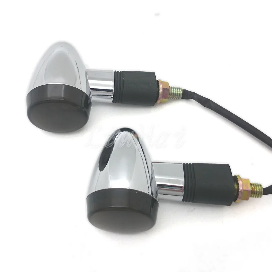 Универсальный хромированный светодиодный индикатор поворота пули для мотоцикла