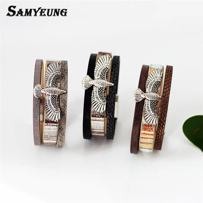 Браслеты ручной работы Samyeung Bijoux в стиле панк с большим орлом браслет из