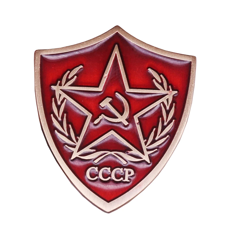 Советская брошь в виде Красной Звезды серп молот СССР символ коммунизма солдаты