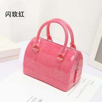 Flash Hot Pink Новинка, силиконовая летняя милая сумка для конфет, желе, Женская Повседневная Сумка-тоут, женская сумка через плечо, пляжные сумки, сумка для девушек - Цвет: Flash Hot Pink