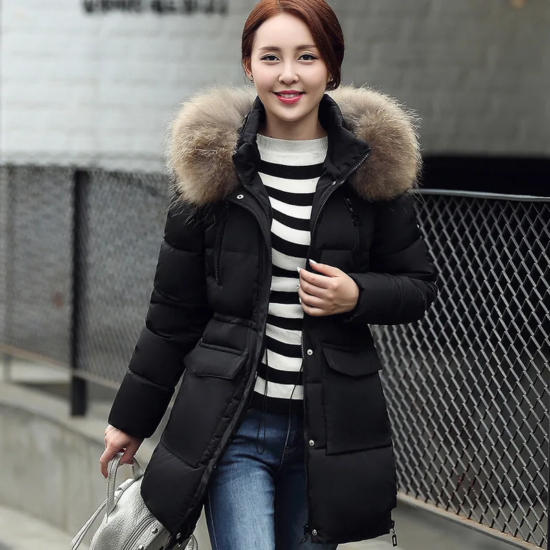 

2018 Polyester Long Zipper High Waist Full Flocking Direct Selling Winter New Fashion Trend Fund Cotton Loose Coat Woman