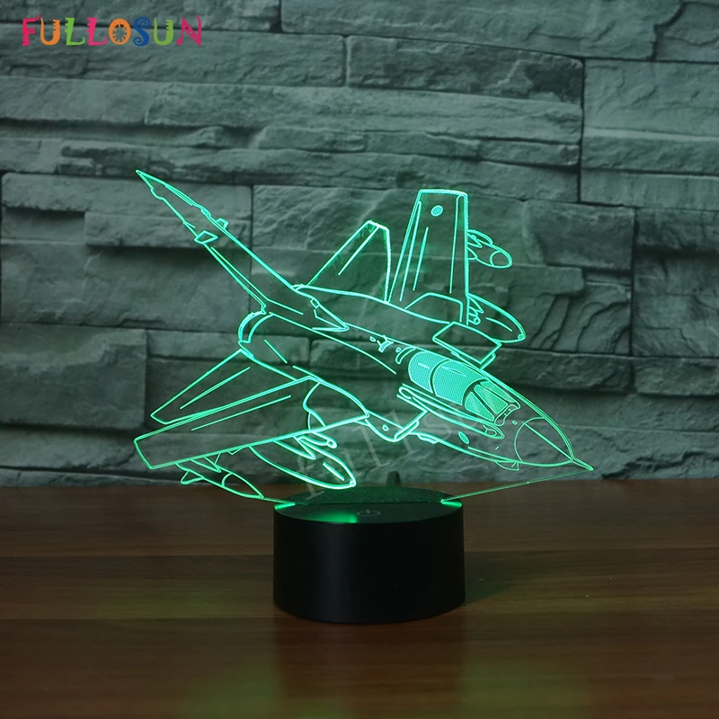 USB лампа Модель самолета Настольная для гостиной декоративный Ночник LED 3D