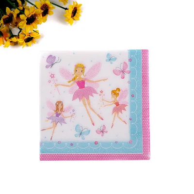 lovely fairy princess girl birthday Color Napkin Paper 60% Virgin Wooden napkins baby shower decorations free shipping | Дом и сад