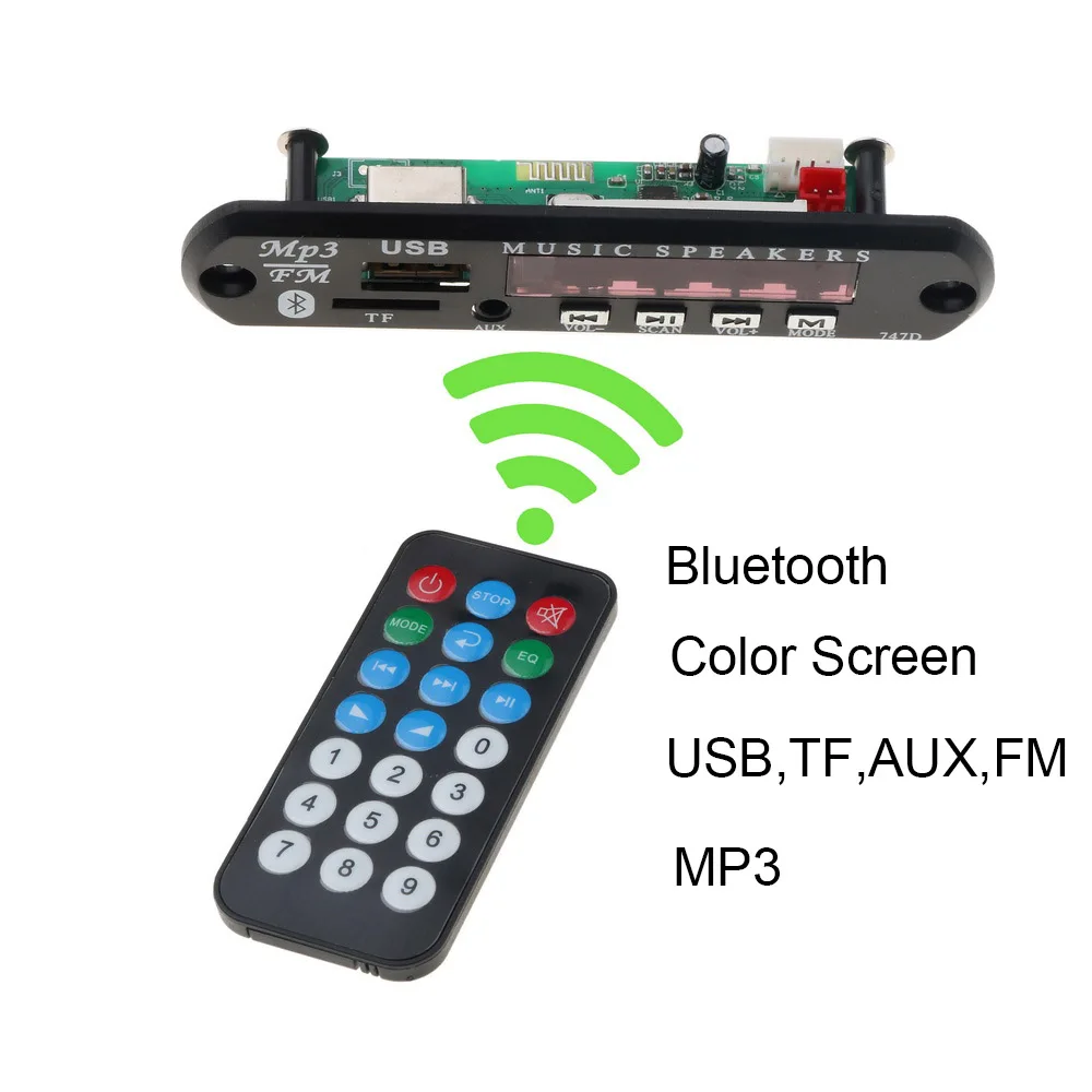 2 Kebidu Bluetooth 5,0 MP3 декодирующая плата модуль беспроводной Автомобильный USB MP3-плеер TF слот для карт/USB/FM/пульт с декодером Модуль платы - Цвет: 2