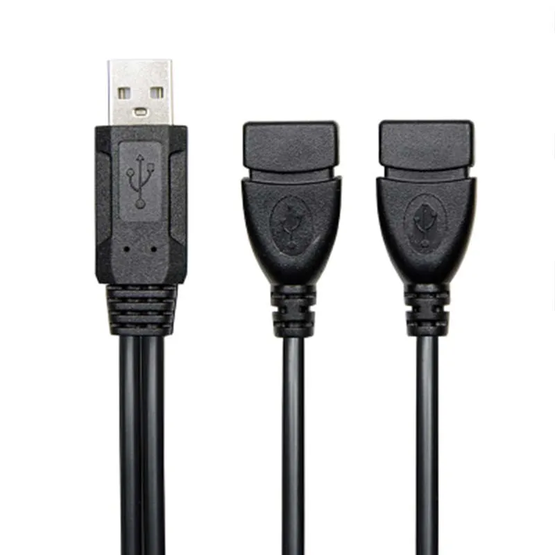 Двойной USB удлинитель A Male к 2 Female Y Cable адаптер питания разветвитель USB2.0 2Dual Jack
