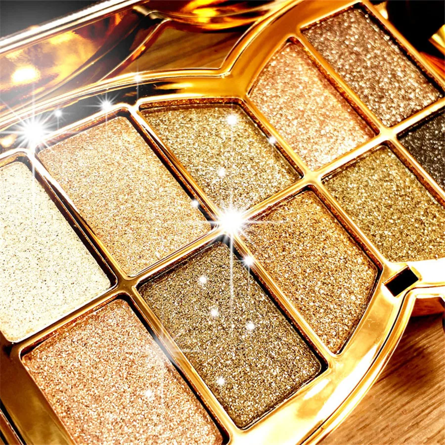 

10Colors Flash Diamond Eyeshadow Makeup Pallete water-Resistant Long-lasting Profissional Glitter Cosmetics Eye Makeup Tools