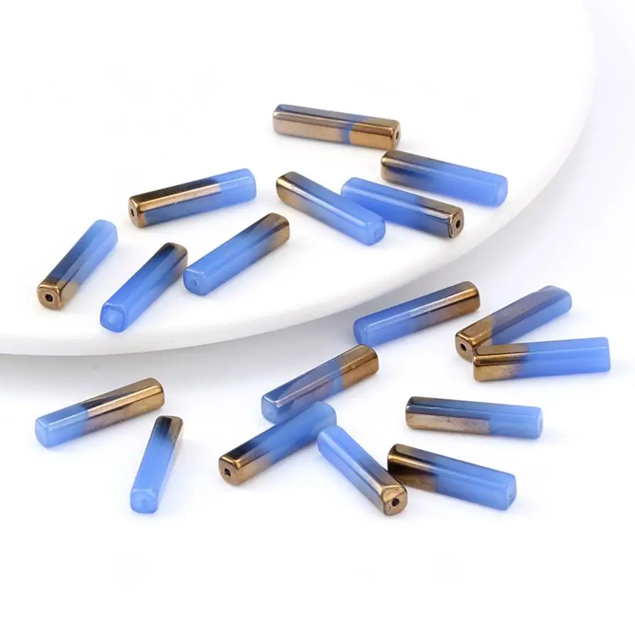 blue MEIBEADS, 20 шт./лот, цветные тонкие прямоугольные бусины для женщин, браслет из бусин, сделай сам, ожерелья, подвески, ювелирные изделия - Цвет: blue