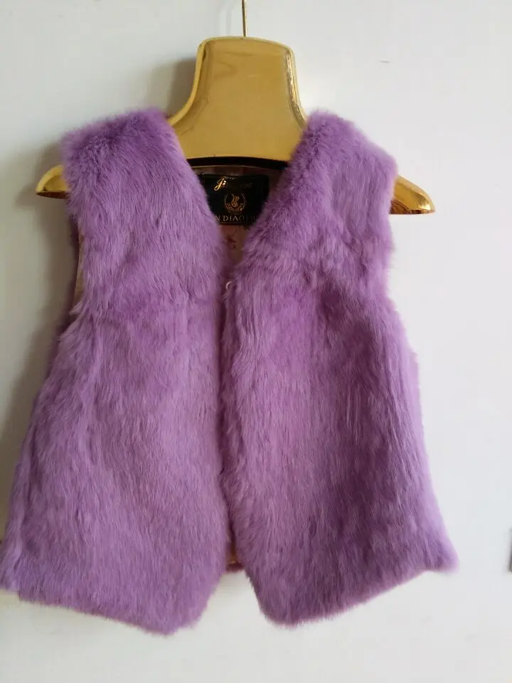 new genuine rabbit fur vest women's short rabbit fur coat winter fur vest Free shipping custom plus size