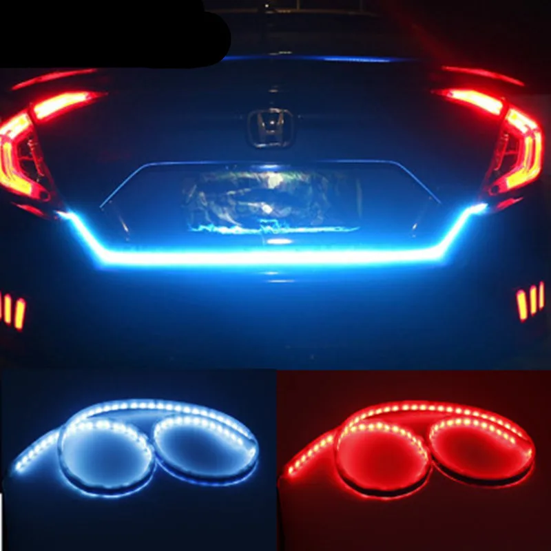 

120cm 150cm LED Dynamic Streamer Blue&Red&Yellow Turn Signal Tail Box Trunk Lights Luggage Compartment Tailgate LED Warning LAMP