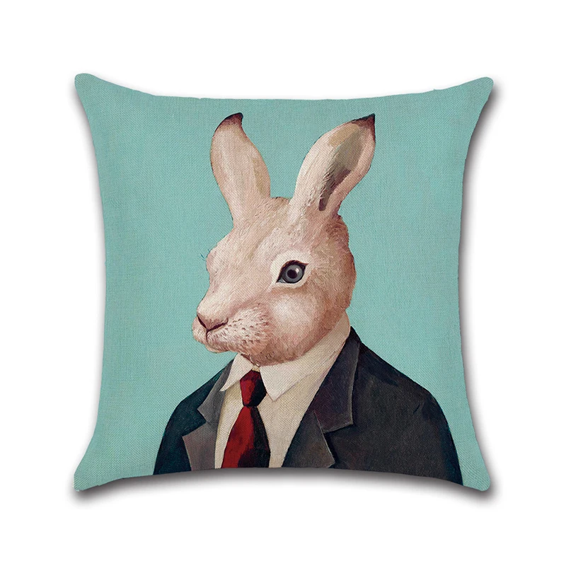 45x45 см джентльмен Mr. animals наволочка из хлопка и льна наволочка креативная спальня диван декорационный бросок декоративные домашние наволочки
