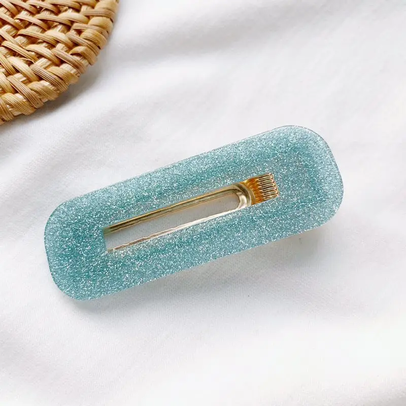 2019 New Women Girls Glitter Square Waterdrop Shape Acrylic Hair Clips Barrettes Cute Headband Hairpins Fashion Accessories | Украшения и
