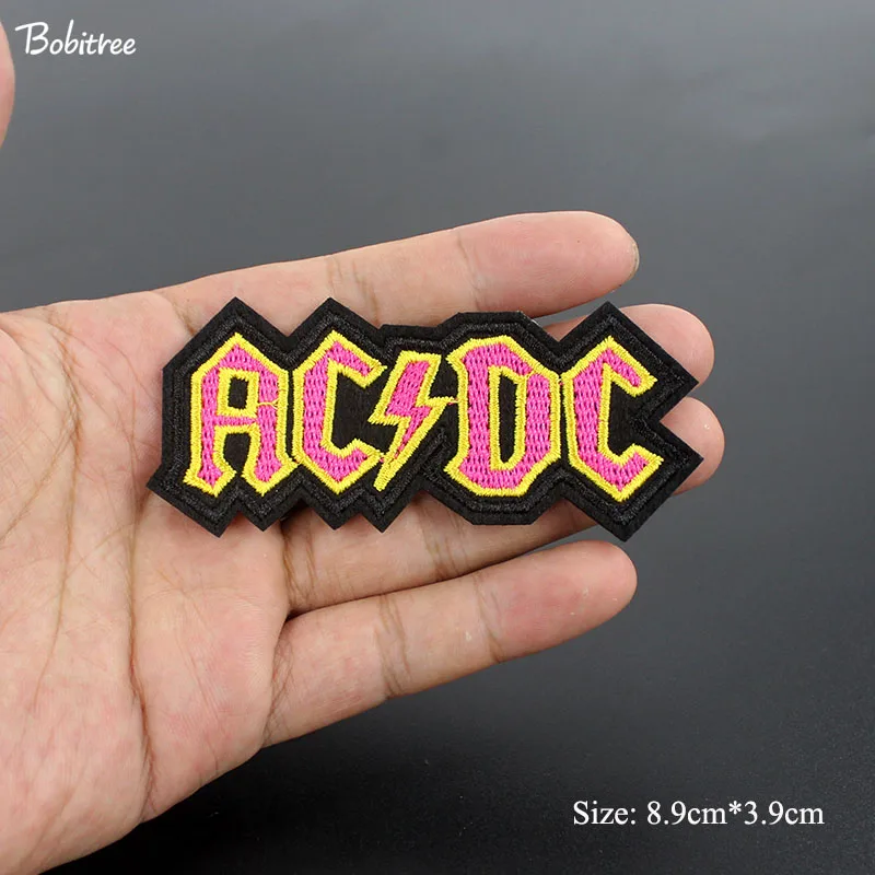 Мода Панк Рок музыка ACDC вышитые нашивки значки Утюг на одежду наклейки на рюкзак глажка