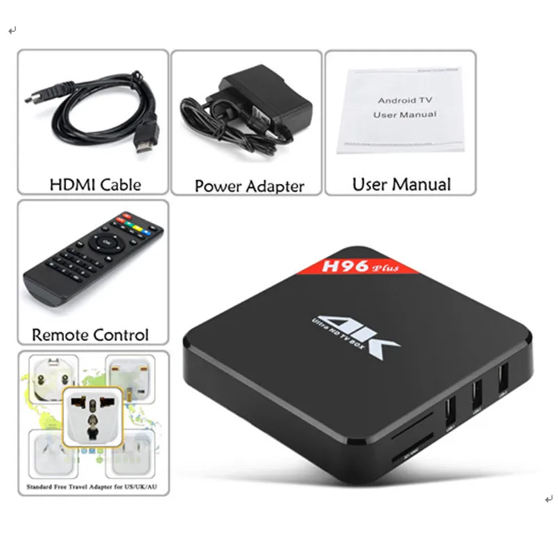 Новый H96 плюс TV Box 4 К HD Android 5.1 Коди 2 ГБ ОЗУ Amlogic S905 ГГц процессор Wi Fi|box tv box|wi-fi wi-fiwi-fi hd