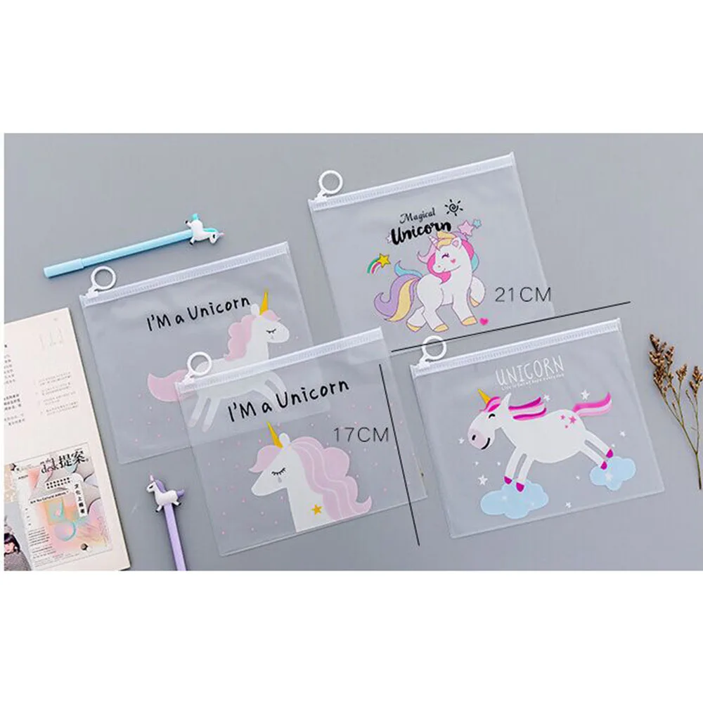 1 шт. милый Единорог чехол для карандаша ПВХ Сумка документов папка файлов