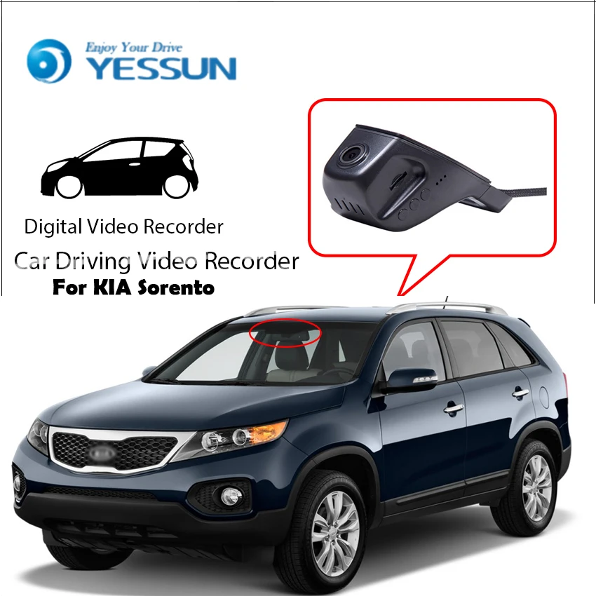 Видеорегистратор YESSUN для KIA Sorento мини-видеорегистратор с Wi-Fi и управлением через