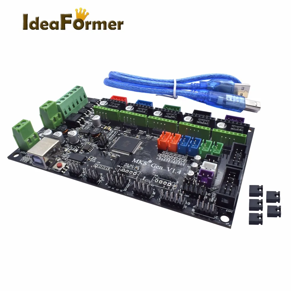 Материнская плата контроллера MKS GEN V1.4 с USB кабелем для Reprep DIY 3D принтера 1 шт.|control