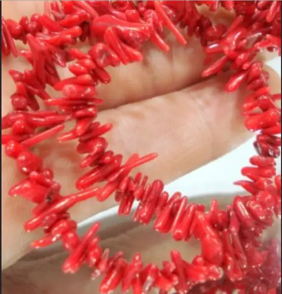 Бусины из натурального красного кораллового чипа 15 дюймов|loose beads|beads loosenatural red coral