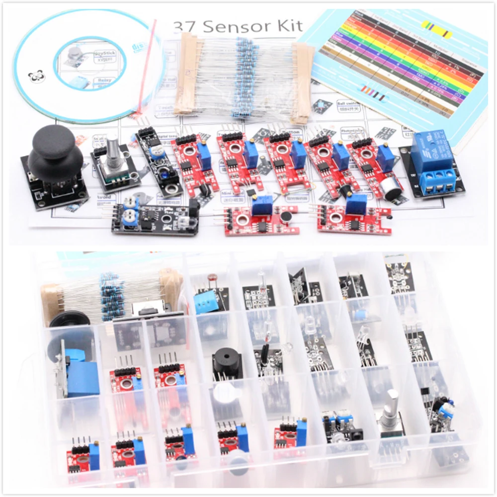 37 IN 1 SENSOR KITS for arduino UNO R3 HIGH-QUALITY Starters Works with Official Boards | Sensors