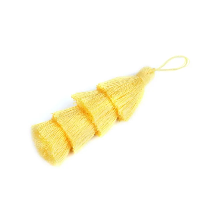 1 шт., 4 слоя, хлопок, шелк, кисточка, отделка для ключей, сотовый телефон, сумка, свадебное украшение, сделай сам, Аксессуары для штор - Цвет: Yellow